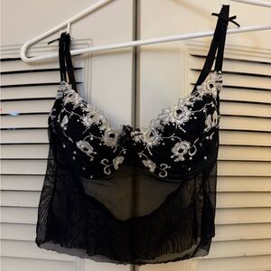 Elegant Black and White Lace Bralette / Top